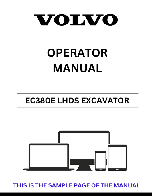  Enhance your operational efficiency with the VOLVO EC380E LHDS Excavator Operator Manual, now available in a convenient PDF format. This comprehensive guide provides essential information for both novice and experienced operators, ensuring you can maximize the performance of your excavator.