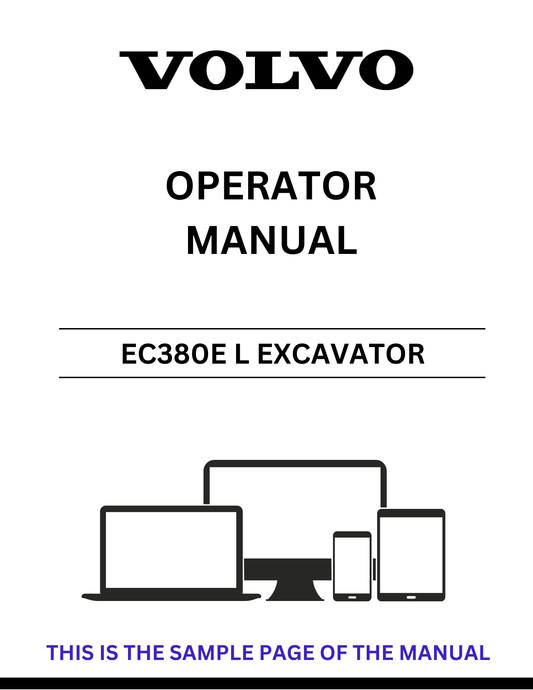 Enhance your operational efficiency with the VOLVO EC380E L Excavator Operator Manual, now available in a convenient PDF format. This comprehensive guide is designed to provide you with all the essential information needed to operate your excavator safely and effectively.