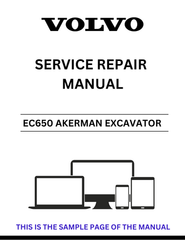 Unlock the full potential of your Volvo EC650 Akerman Excavator with our comprehensive Service Repair Manual. This PDF file is designed to provide you with detailed insights and step-by-step instructions for maintenance and repairs, ensuring your equipment operates at peak performance.
