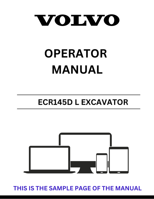 nhance your operational efficiency with the VOLVO ECR145D L Excavator Operator Manual, available in a convenient PDF format. This comprehensive guide provides essential information for both novice and experienced operators, ensuring you can maximize the performance of your excavator.