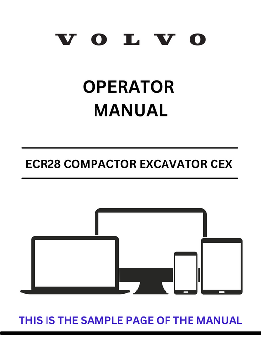  Unlock the full potential of your Volvo ECR28 Compactor Excavator with our comprehensive Operator Manual in PDF format. This essential guide provides detailed instructions and insights to ensure optimal performance and safety while operating your machine.