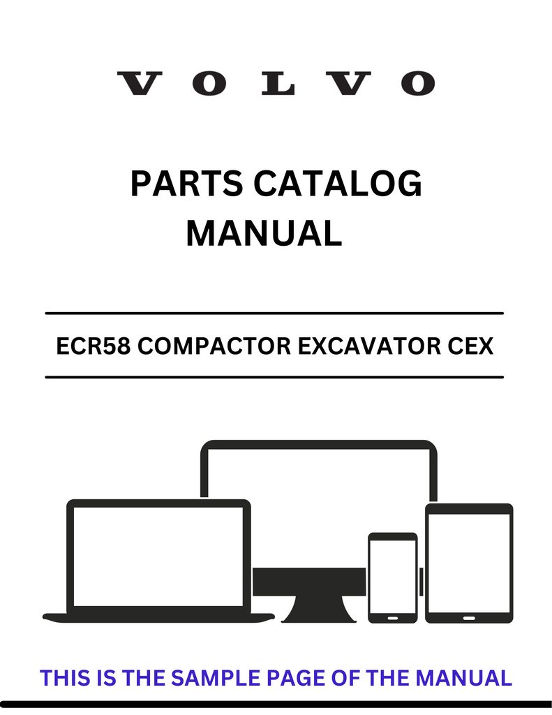 Discover the comprehensive VOLVO ECR58 Compactor Excavator CEX Parts ...