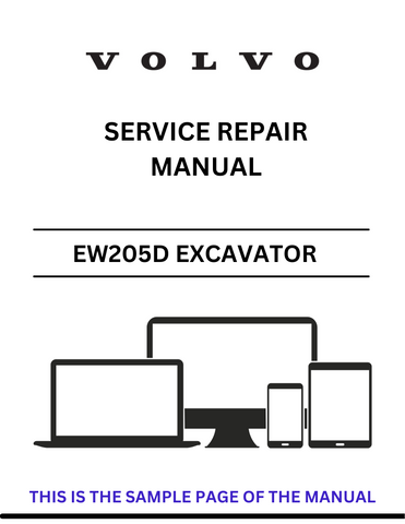 Access the VOLVO EW205D Excavator service repair manual in PDF format. Ensure optimal performance with detailed instructions and maintenance guidelines.
