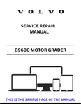Discover the comprehensive service repair manual for the Volvo G960C Motor Grader. Access the PDF file for detailed maintenance and repair guidance.
