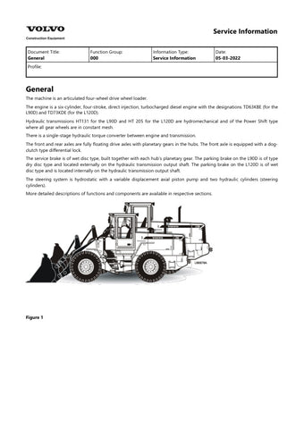 Unlock the full potential of your VOLVO L90D Wheel Loader with the comprehensive 2022 Service Manual in PDF format. This essential guide provides detailed maintenance procedures, troubleshooting tips, and technical specifications to ensure your equipment operates at peak performance. With easy navigation and clear illustrations, this manual is designed for both seasoned professionals and new operators, making it an invaluable resource for efficient and effective machine care. Don't miss out on the 