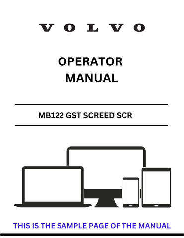 Discover the essential VOLVO MB122 GST Screed SCR Operator Manual, now available in a convenient PDF format. This comprehensive guide is designed to enhance your operational efficiency and ensure you get the most out of your screed machine. With detailed instructions and clear illustrations, you can easily navigate through the functionalities and maintenance requirements.