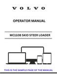 Discover the comprehensive operator manual for the Volvo MC110B Skid Steer Loader. Download the PDF for essential guidelines and operational insights.