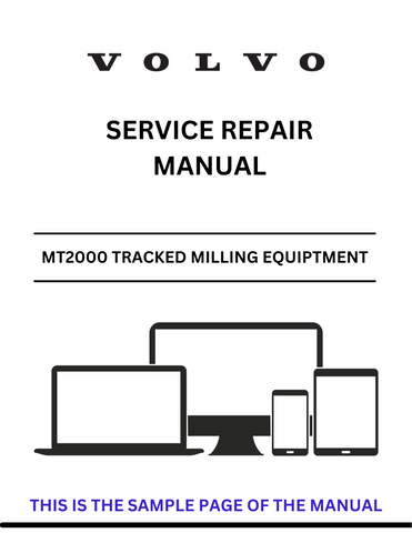  Access the VOLVO MT2000 tracked milling equipment service repair manual in PDF format. Ensure optimal performance with detailed instructions and troubleshooting advice.