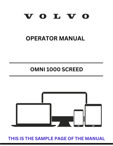 Discover the comprehensive Volvo Omni 1000 Screed (SCR) Operator Manual in PDF format. Access essential guidelines for efficient operation and maintenance.