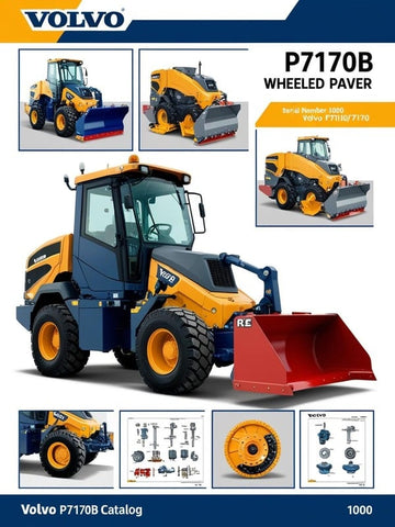 Discover the essential VOLVO P7170B Wheeled Paver Parts Catalog Manual, designed specifically for models SN 1000, P7110, and P7170. This comprehensive PDF file serves as a vital resource for operators and technicians, providing detailed diagrams and part numbers to streamline maintenance and repairs.