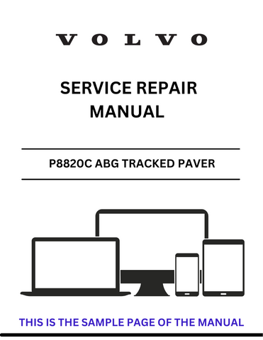 Discover the essential VOLVO P8820C ABG Tracked Paver Service Repair Manual, specifically designed for serial number 12762942. This comprehensive PDF file is your go-to resource for maintaining and repairing your paver, ensuring optimal performance and longevity.