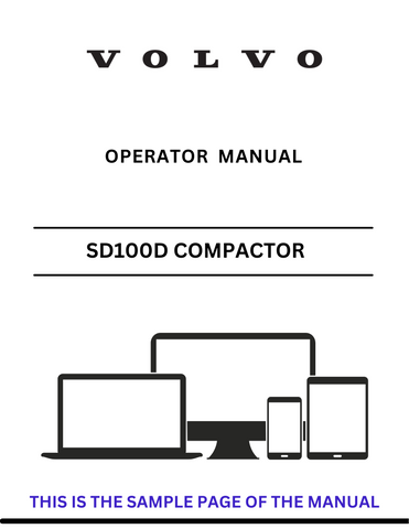 Discover the comprehensive operator manual for the VOLVO SD100D C SD 100 Compactor. Download the PDF for essential guidance and operational insights.