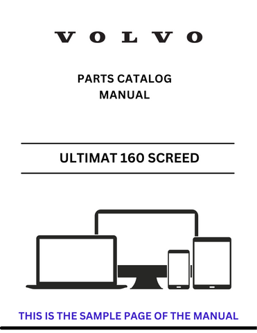 Discover the comprehensive parts catalog manual for the VOLVO ULTIMAT 160 PID.1 SCREED (SCR). Access the PDF file for detailed specifications and diagrams.