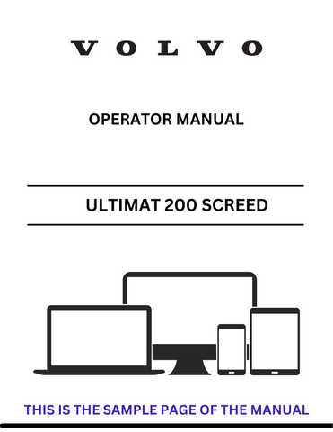Discover the comprehensive VOLVO ULTIMAT 200 Screed (SCR) Operator Manual in PDF format. Access essential guidelines for optimal operation and maintenance.