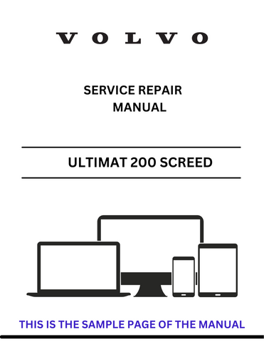 Discover the comprehensive VOLVO ULTIMAT 200 SCREED (SCR) Service Repair Manual in PDF format. Access expert guidance for efficient maintenance and repairs.