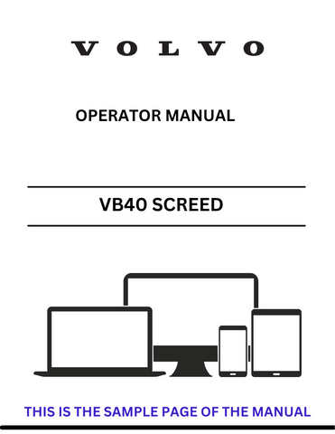Discover the comprehensive VOLVO VB40 PID.12826841 Screed Operator Manual in PDF format. Access essential guidelines for optimal operation and maintenance.