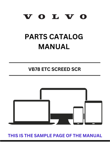  Unlock the full potential of your VOLVO VB78 ETC Screed with our comprehensive Parts Catalog Manual. Designed specifically for serial numbers 2.5-9.0 M ABG5820/6820/7820B, this PDF file serves as an essential resource for maintenance and repairs, ensuring your equipment operates at peak performance.