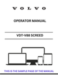  Discover the comprehensive operator manual for the VOLVO VDT-V88 ETC Screed (SCR). Download the PDF for essential guidelines and operational insights.