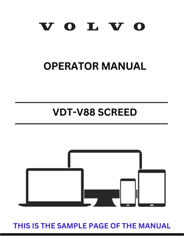  Discover the comprehensive operator manual for the VOLVO VDT-V88 ETC Screed (SCR). Download the PDF for essential guidelines and operational insights.