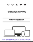 Discover the comprehensive Volvo VDT-V89 ETC Screed (SCR) Operator Manual in PDF format. Access essential guidelines for optimal operation and maintenance.