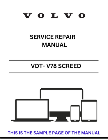 Discover the comprehensive service repair manual for the VOLVO VDT-V78 ETC Screed. Download the PDF file for expert guidance and maintenance tips.