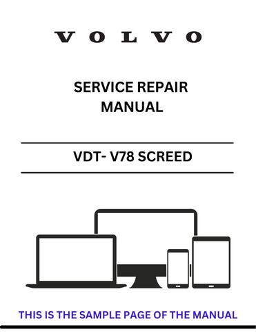 Discover the comprehensive service repair manual for the VOLVO VDT-V78 GTC Screed (SCR). Download the PDF for expert guidance and maintenance tips.