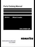 WA250-6 Komatsu Wheel Loader Parts Catalog Manual SN A76001-UP - PDF File Download
