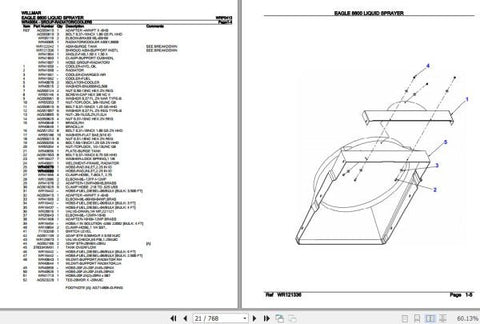 Discover the essential resource for maintaining your Willmar Liquid Sprayer Eagle 8600 with the comprehensive Parts Catalog Manual (WRP0413) in PDF format. This manual is designed to provide you with detailed diagrams and part numbers,