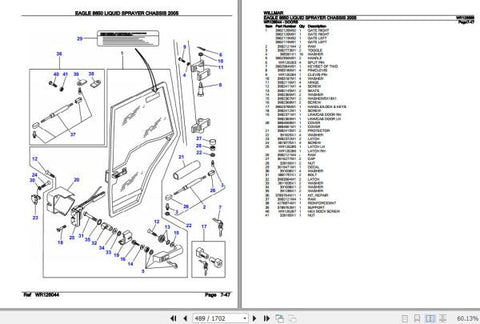 Discover the essential resource for maintaining your Willmar Liquid Sprayer System with the Eagle 8650 Parts Catalog Manual (WR128688). This comprehensive PDF file provides detailed diagrams and part numbers,