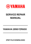 Unlock the full potential of your 1998 Yamaha FZR600 with our comprehensive Service Repair Manual in PDF format. This essential guide provides detailed instructions and diagrams, ensuring you have everything you need to perform maintenance and repairs with confidence.