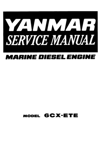YANMAR 6CX-ETE MARINE DIESEL ENGINE WORKSHOP SERVICE REPAIR MANUAL - PDF FILE DOWNLOAD