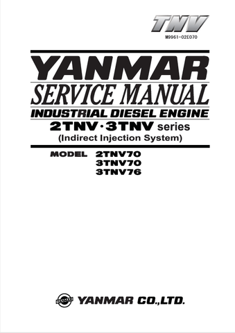 YANMAR 2TNV70, 3TNV70, 3TNV76 (M9961-02E070) SERVICE MANUAL - PDF FILE