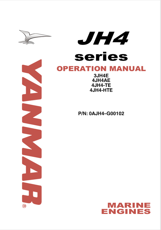 YANMAR 3JH, 4JH (0AJH4–G00102) OPERATION MANUAL - PDF FILE