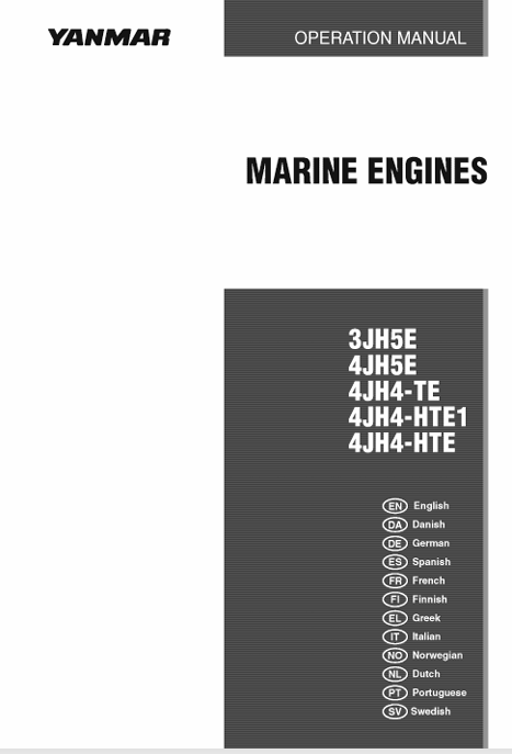 YANMAR 3JH, 4JH (0AJHM-M00201) OPERATION MANUAL - PDF FILE