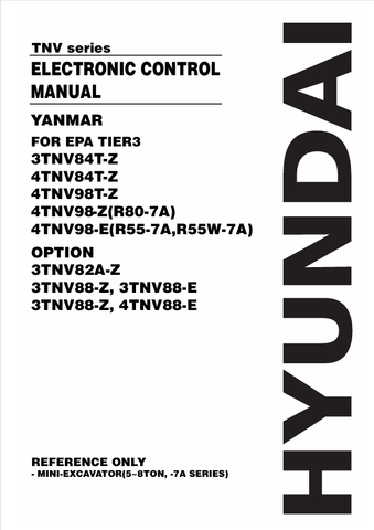 YANMAR 3TNV, 4TNV ELECTRONIC CONTROL MANUAL - PDF FILE