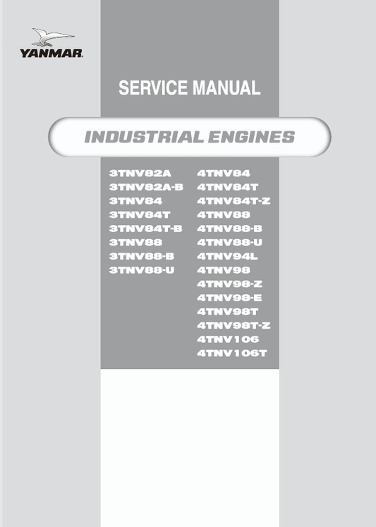 YANMAR 3TNV, 4TNV INDUSTRIAL ENGINES SERVICE MANUAL - PDF FILE