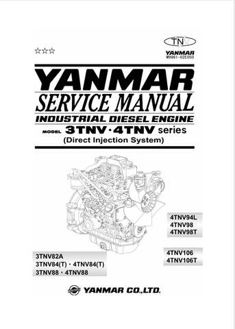 YANMAR 3TNV, 4TNV SERIES (M9961-02E050) SERVICE MANUAL - PDF FILE