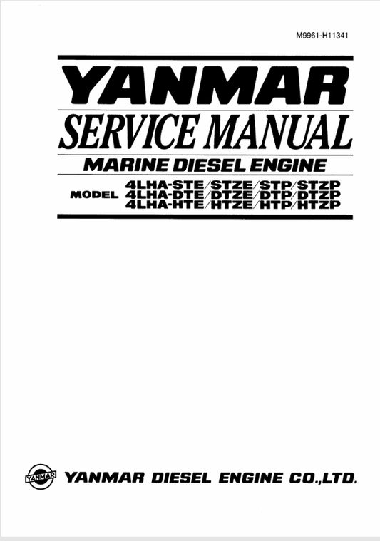 YANMAR 4LHA MARINE ENGINES (M9961-H11341) SERVICE MANUAL - PDF FILE