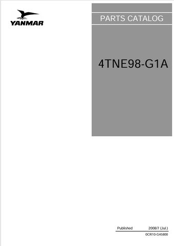 YANMAR 4TNE98-G1A (0CR10-G45800) PARTS MANUAL - PDF FILE