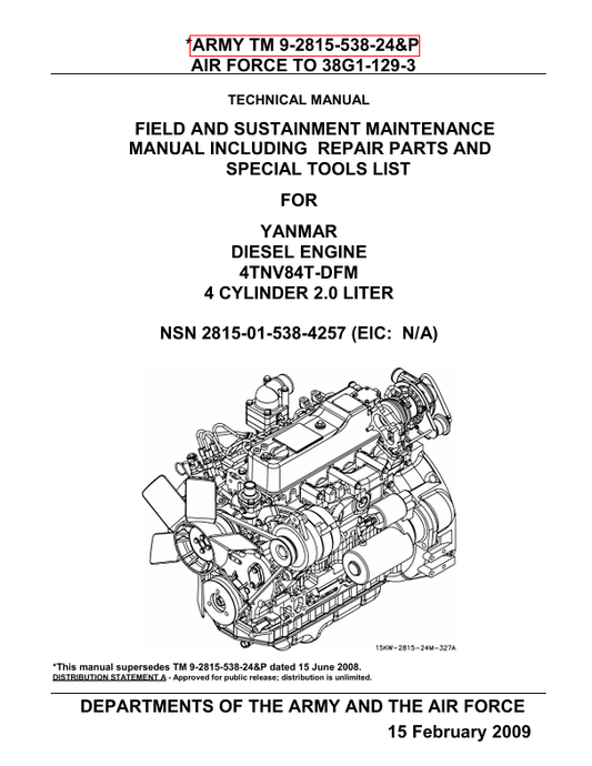 YANMAR 4TNV84T (2815-01-538-4257) TECHNICAL MANUAL - PDF FILE
