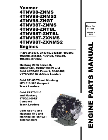 YANMAR 4TNV98 (917304) PARTS MANUAL - PDF FILE