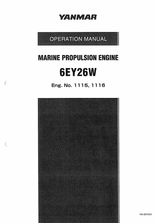 YANMAR 6EY26W (RA-B07001) OPERATION MANUAL - PDF FILE