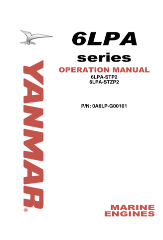 YANMAR 6LPA MARINE ENGINES (0A6LP-G00101) OPERATION MANUAL - PDF FILE
