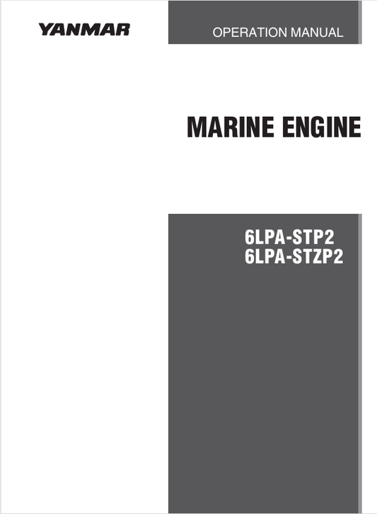 YANMAR 6LPA MARINE ENGINES (0A6LP-G00103) OPERATION MANUAL - PDF FILE