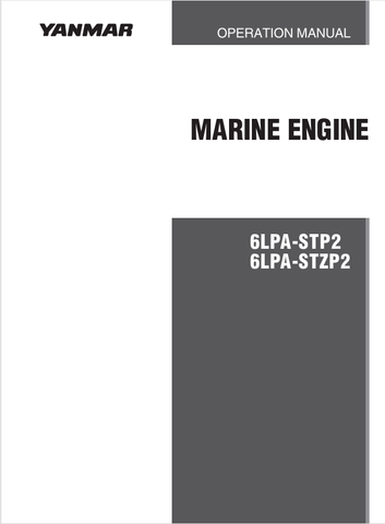 YANMAR 6LPA MARINE ENGINES (0A6LP-G00103) OPERATION MANUAL - PDF FILE