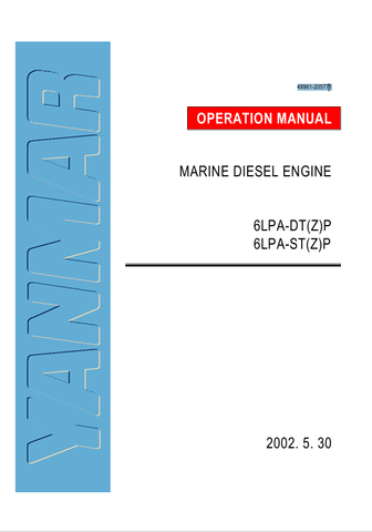 YANMAR 6LPA MARINE ENGINES (49961-205771) OPERATION MANUAL - PDF FILE
