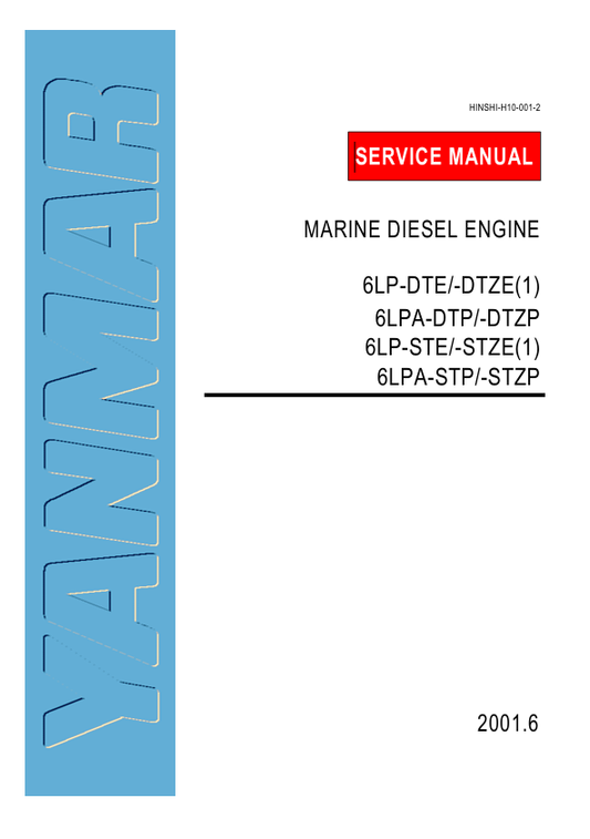 YANMAR 6LP MARINE ENGINES (HINSHI-H10-001-2) SERVICE MANUAL - PDF FILE