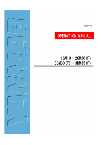 YANMAR DIESEL 1GM10 (128270) OPERATION MANUAL - PDF FILE