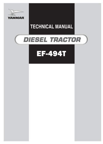 YANMAR EF494T DIESEL TARCTOR TECHNICAL MANUAL - PDF FILE