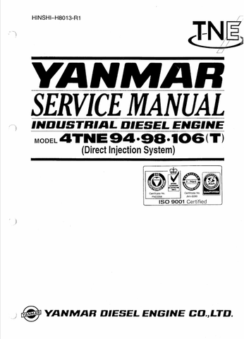 YANMAR (HINSHI-H8013-R1) SERVICE REPAIR MANUAL - PDF FILE